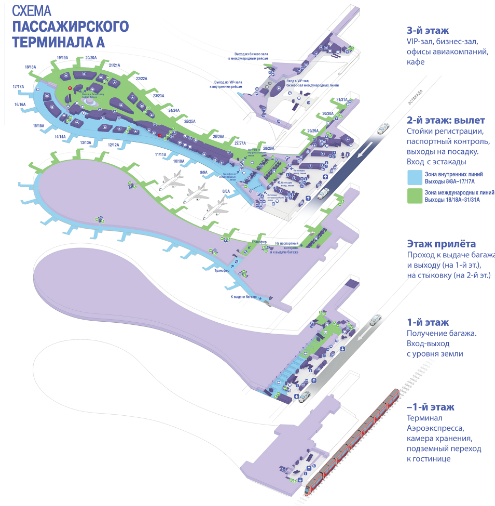 Схема пассажирского терминала А