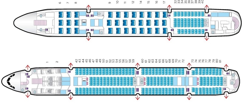 Схема мест салона Airbus A380
