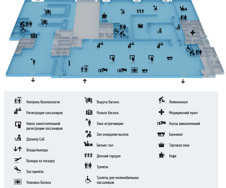 Пашковский, аэровокзал внутренних авиалиний, 1 этаж