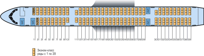 Схема салона Боинг 757